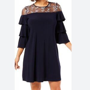 Melonie T Floral Ruffle Sleeve Dress